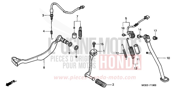 PEDAL/STAND for Transalp 650 MYSTIC ORANGE METALLIC (YR253) from 2005